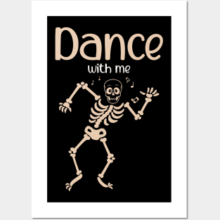 halloween dancing skeleton Posters and Art